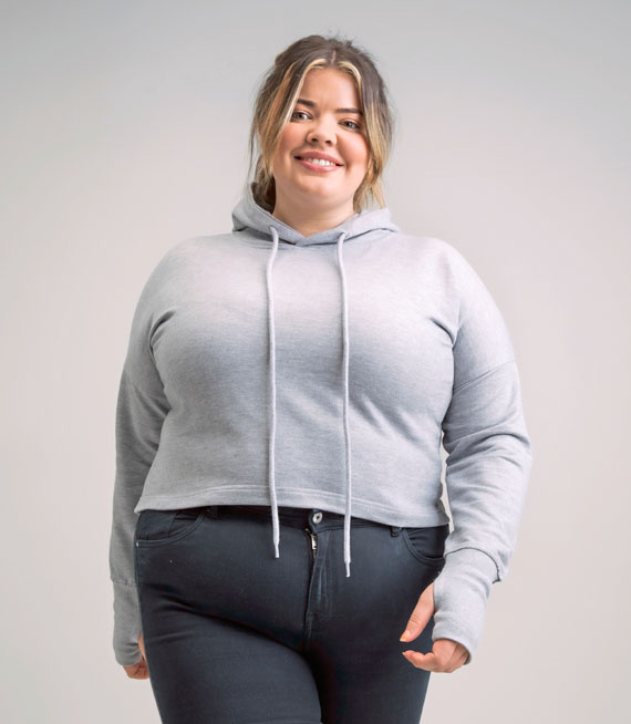 Bluza damska na zamek z kapturem - Organic