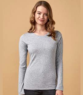 Koszulka damska  okrągłym dekoltem i długim rękawem