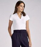 Korporacyjny top -  V-neck z mandaryńskim kołnierzem