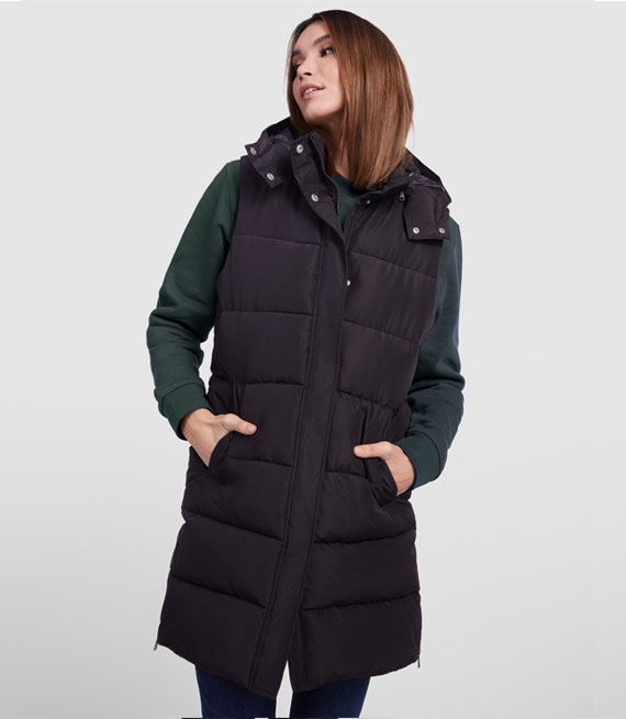 Damska wodoodporna kamizelka z odpinanym kapturem na zamek