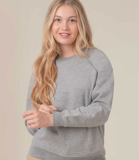 Bluza damska na zamek z kapturem - Organic