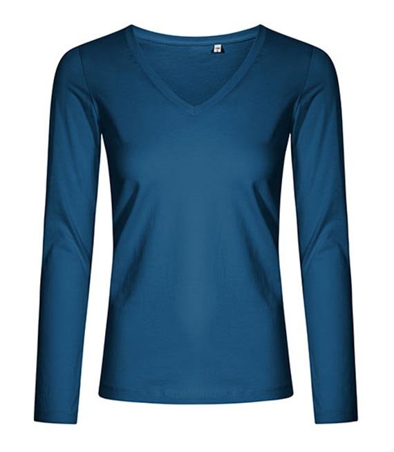 Koszulka damska V-Neck z długim rękawem