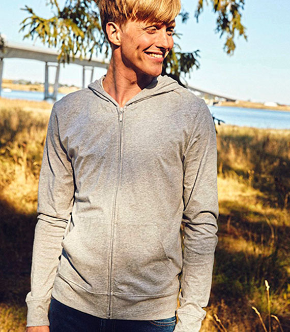 Dżersejowa bluza z kapturem i zamkiem Unisex - Organic